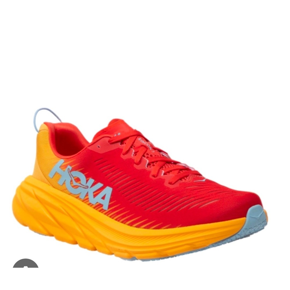 Hoka Rincon 3 Wide Mens 11.5 Running Shoes Fiesta Amber Yellow 1121370 FAYW